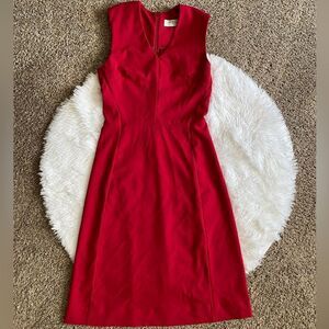 MM. Lafleur Red Vneck Dress Fitted Womens‎ Size 0